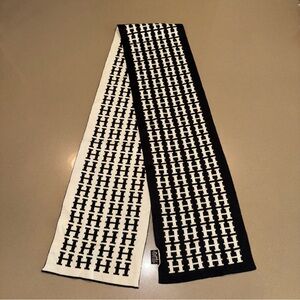 Hermes Black and Cream Graphic Scarf